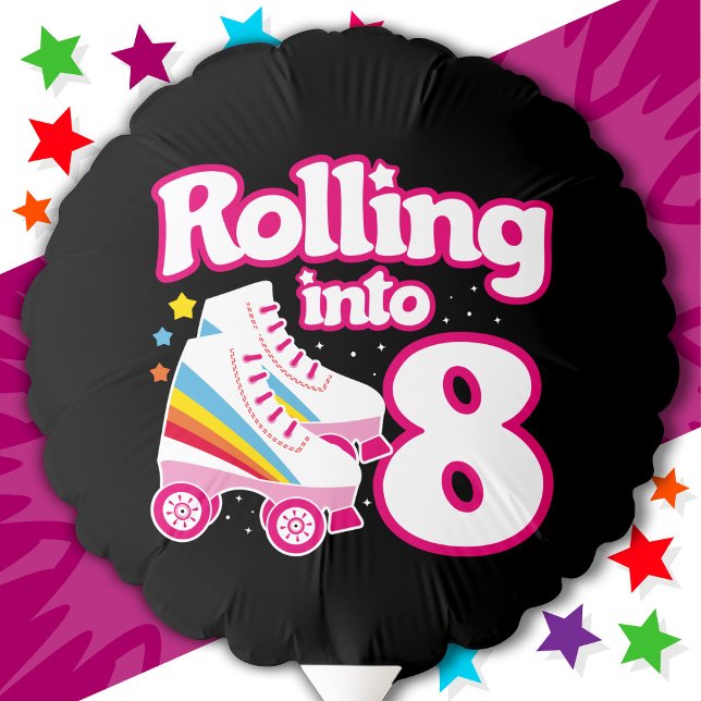 8th Birthday Roller Skating 8 Years Old Skate Balloon (Creator Uploaded)