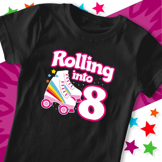 8th Birthday Roller Skating 8 Years Old Skate T-Shirt (Creator Uploaded)