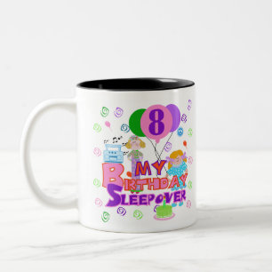 8th Birthday Sleepover Two-Tone Coffee Mug