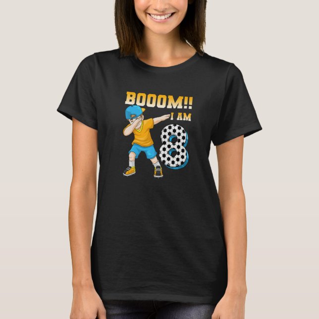 8th Birthday Soccer Themed Birthday Party 8 Years  T-Shirt (Front)