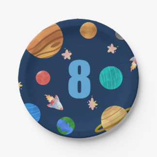 8th Birthday Solar System Planets Paper Plates
