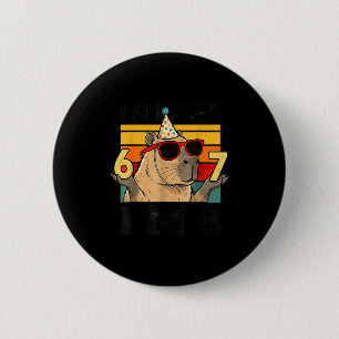 8th birthday survived 67 8 funny capybara kid button