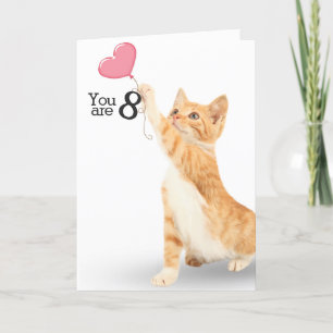 8th Birthday Tabby Cat Card