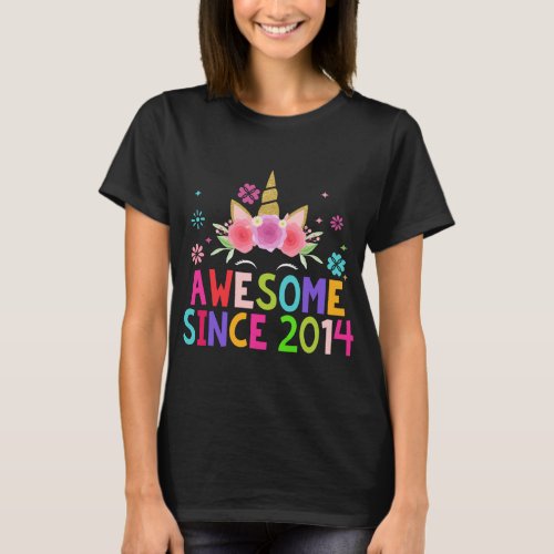 8th Birthday Unicorn 8 Years Old Girl Awesome Sinc T_Shirt