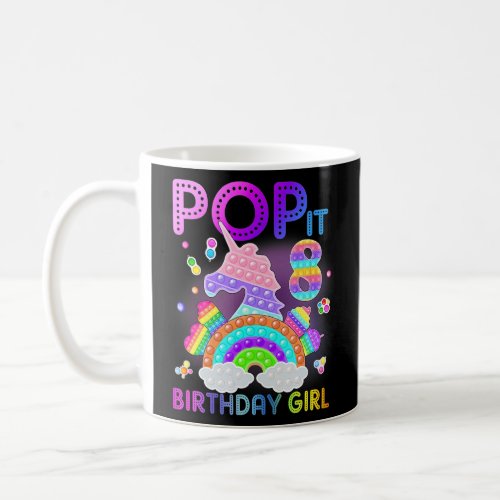 8th Birthday Unicorn Fidget Pop It Birthday Girl 8 Coffee Mug