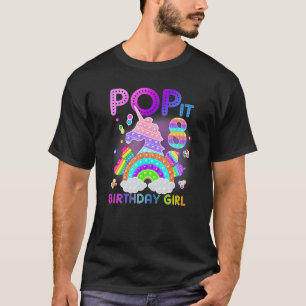 8th Birthday Unicorn Fidget Pop It Birthday Girl 8 T-Shirt