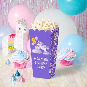 8th Birthday Unicorn with Cake Favor Box