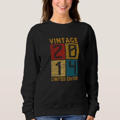 8th Birthday Vintage 2014 Born In 2014 8 Yrs Old B Sweatshirt