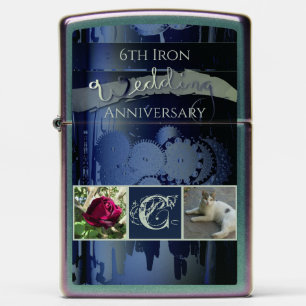 8th Bronze Wedding Anniversary 2 Custom Photos Zippo Lighter