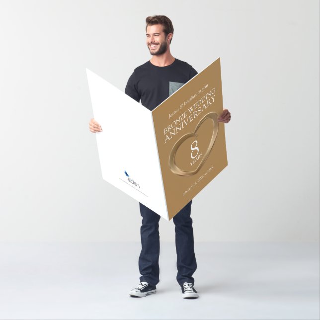 8th bronze wedding anniversary heart card (In Situ)