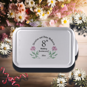 8th Bronze Wedding Anniversary Peonies Cake Pan