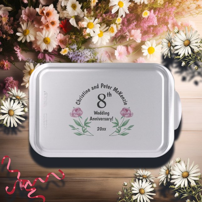 8th Bronze Wedding Anniversary Peonies Cake Pan (Creator Uploaded)