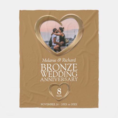 8th bronze wedding anniversary photo heart