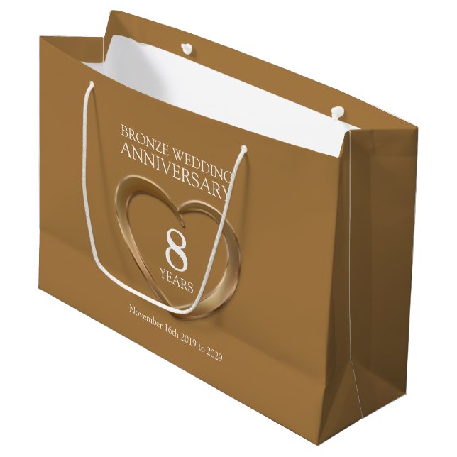 8th bronze wedding anniversary photo large gift large gift bag (Front Angled)