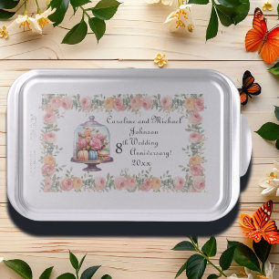 8th Bronze Wedding Anniversary Roses Cake Pan