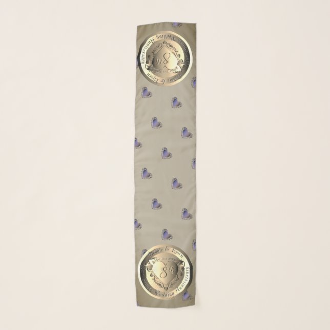 8th Bronze Wedding Anniversary Scarf (Front)