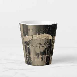 8th Bronze Wedding Anniversary Steampunk  Latte Mug