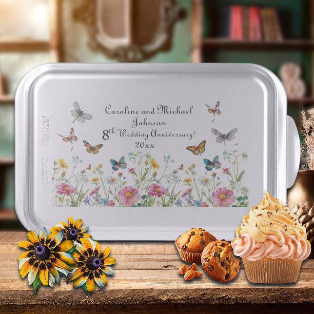 8th Bronze Wedding Anniversary Wildflowers  Cake Pan (Creator Uploaded)