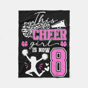 8th Cheer Birthday Party 8 Year Old Cheerleader Fleece Blanket