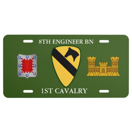8TH ENGINEER BATTALION 1ST CAVALRY  LICENSE PLATE