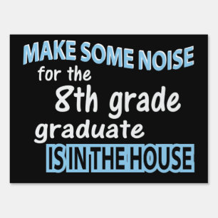 8th Grade Black Funny Modern Graduation Sign