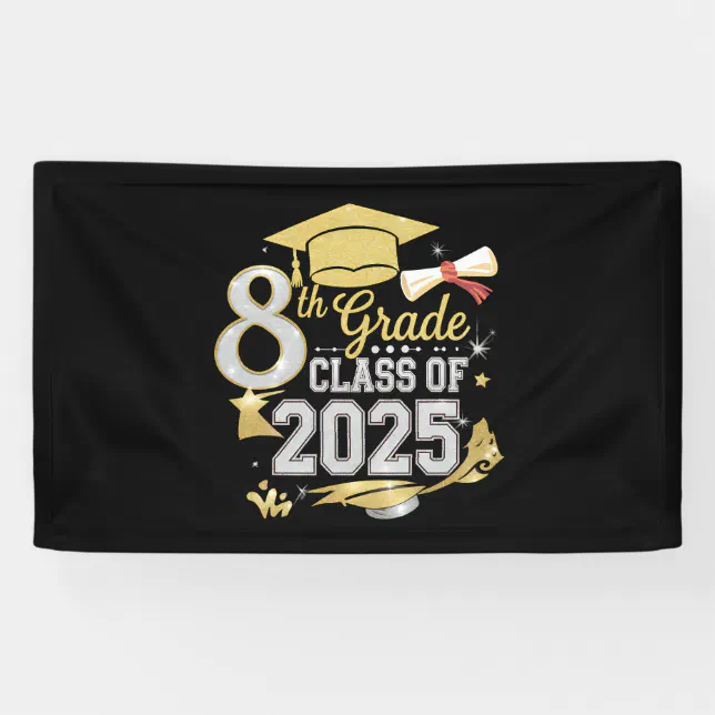 8th Grade Class Of 2025 Graduate Graduation Banner | Zazzle