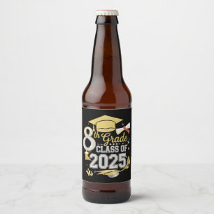 8th Grade Class Of 2025 Graduate Graduation Beer Bottle Label