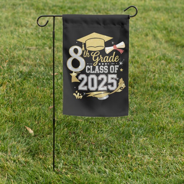 8th Grade Class Of 2025 Graduate Graduation Garden Flag (In SItu)