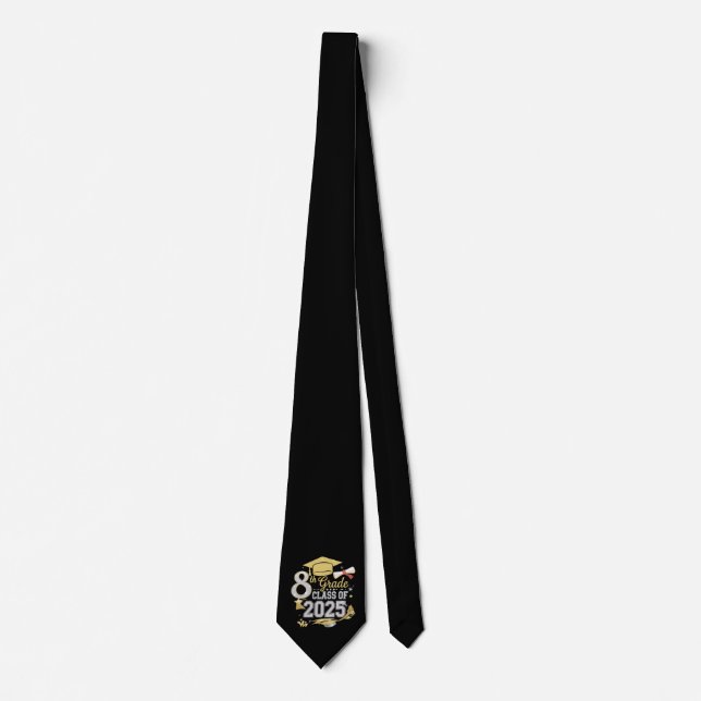 8th Grade Class Of 2025 Graduate Graduation Neck Tie (Front)