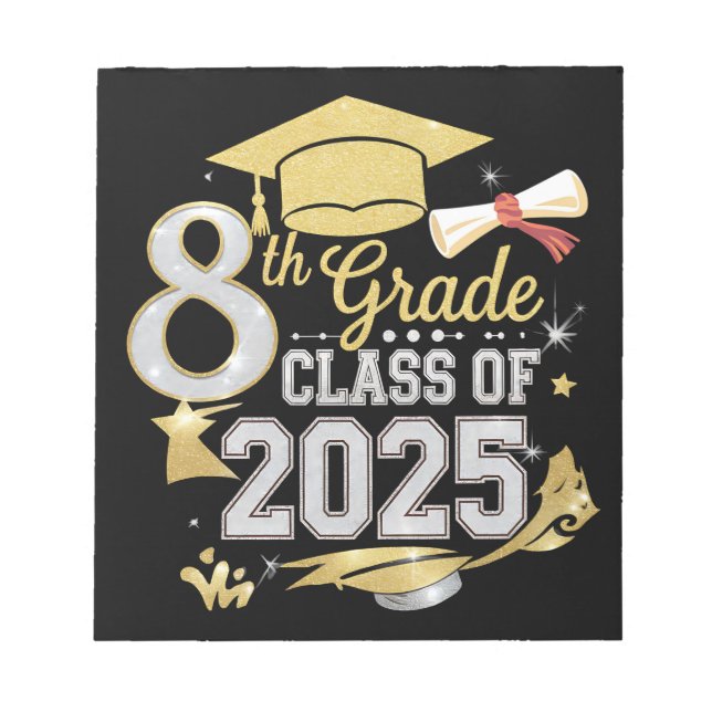 8th Grade Class Of 2025 Graduate Graduation Notepad (Front)