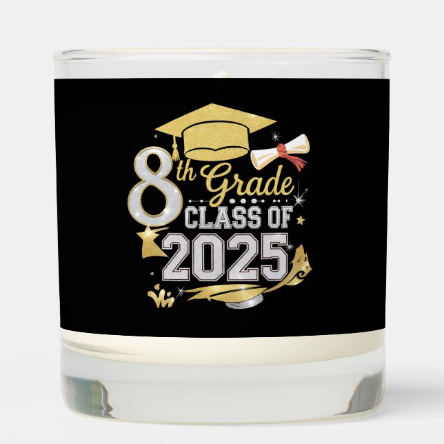 8th Grade Class Of 2025 Graduate Graduation Scented Candle (Front)
