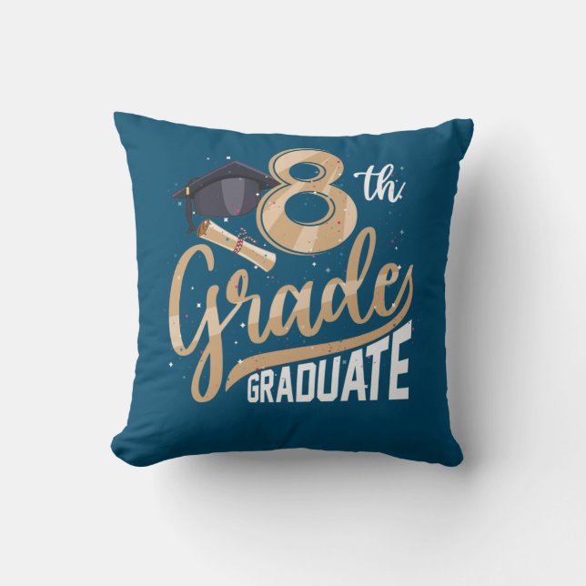 8th Grade Graduate Class 2022 Graduation Senior Throw Pillow (Front)