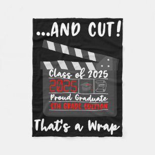 8th Grade Graduation 2025 Funny Graduate Last Day Fleece Blanket