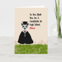 8th Grade Graduation Card for Sister with Dog