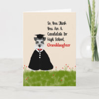 8th Grade Graduation Card Granddaughter with Dog