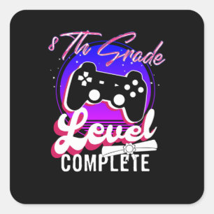8th Grade Graduation Gamer Graduation Square Sticker