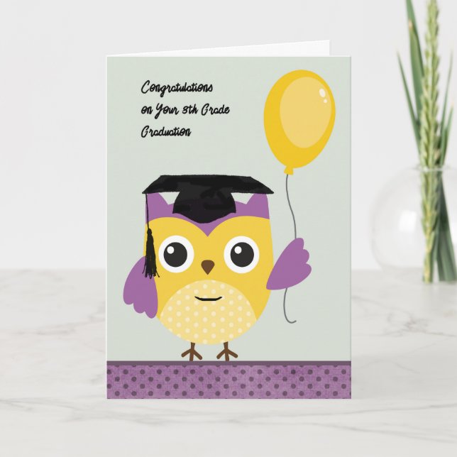 8th Grade Graduation Wise Owl Card (Front)