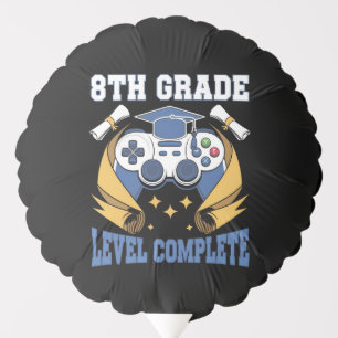 8th Grade Level Complete Gaming Gamer Graduation Balloon