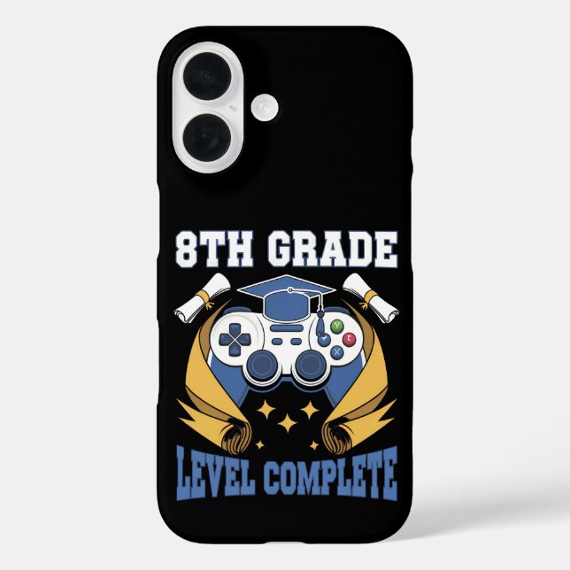 8th Grade Level Complete Gaming Gamer Graduation Case-Mate iPhone Case (Back)
