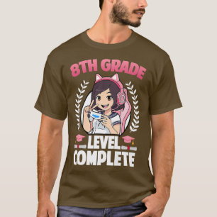 8th Grade Level Complete Graduation 2022 Anime Gam T-Shirt