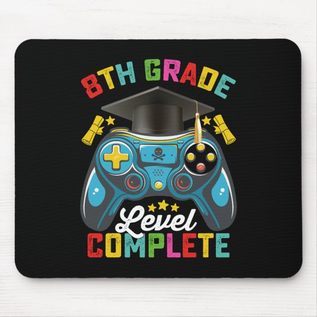 8th Grade Level Complete Graduation Gaming Gamer Mouse Pad (Front)
