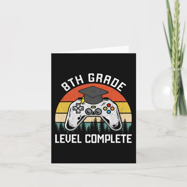 8th Grade Level Complete Last Day Of School Gradua Card (Front)