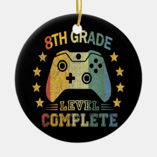 8th Grade Level Complete Video Games Funny Ceramic Ornament