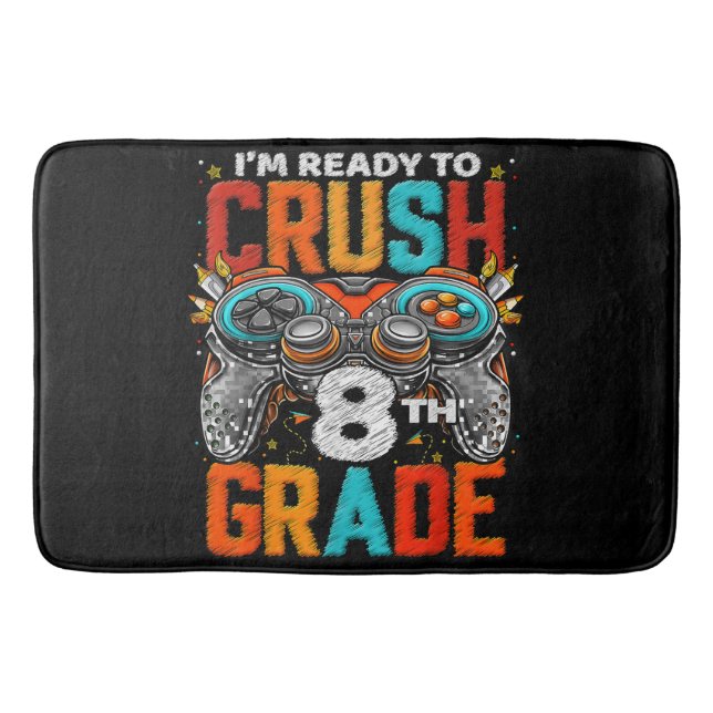8th Grade Level Unlocked Game On Back To School  Bath Mat (Front)