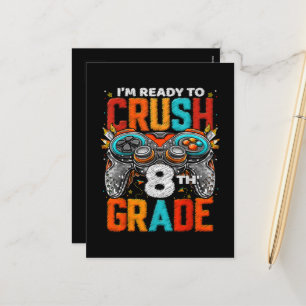 8th Grade Level Unlocked Game On Back To School Holiday Postcard