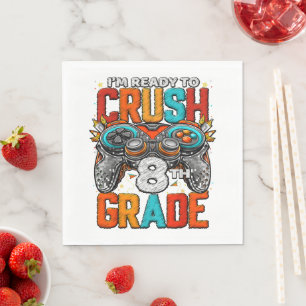 8th Grade Level Unlocked Game On Back To School Napkins