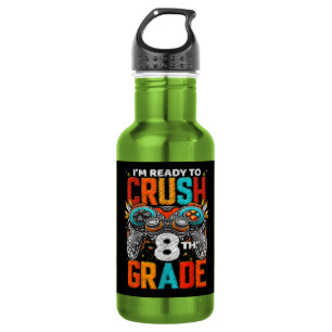 8th Grade Level Unlocked Game On Back To School Stainless Steel Water Bottle