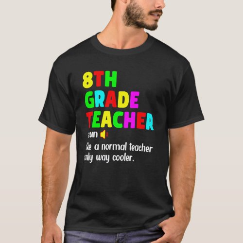 8th Grade Teacher Definition Happy First Day Of Sc T-Shirt