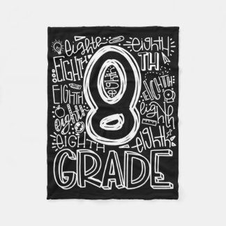 8th Grade Typography Team Eighth Grade Back To Sch Fleece Blanket