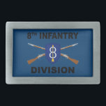 8th Infantry Division - Crossed Rifles - With Text Belt Buckle<br><div class="desc">8th Infantry Division - Crossed Rifles - With Text</div>